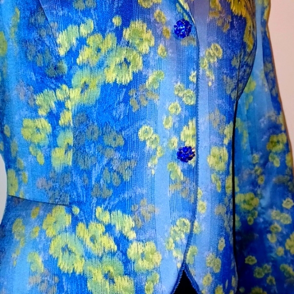 Albert Nipon Vintage 🎉Field of Flowers Silk Blazer - Picture 4 of 8